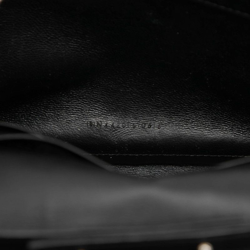 Saint Laurent Star YSL Logo Chain Shoulder Bag Wallet Black Leather