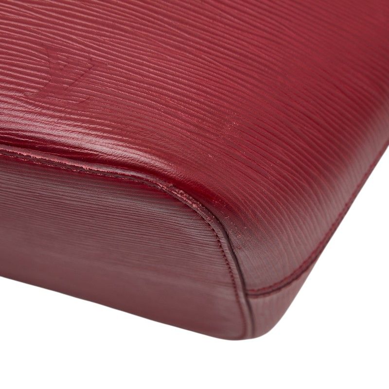 Louis Vuitton Epi Neverfull MM Tote Shoulder Bag Fuchsia Wine Red Leather