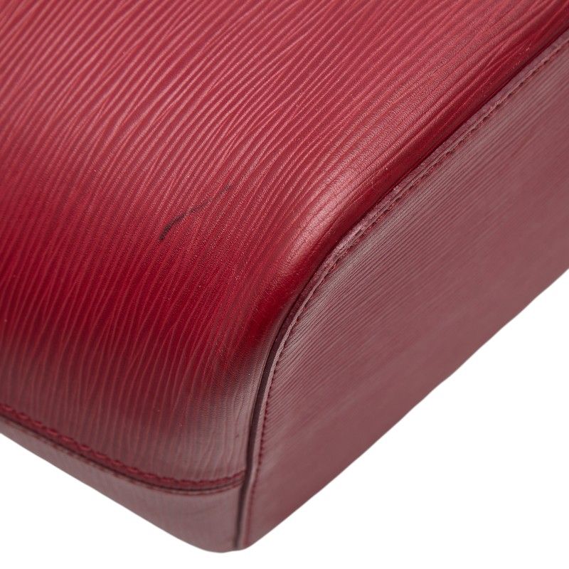 Louis Vuitton Epi Neverfull MM Tote Shoulder Bag Fuchsia Wine Red Leather