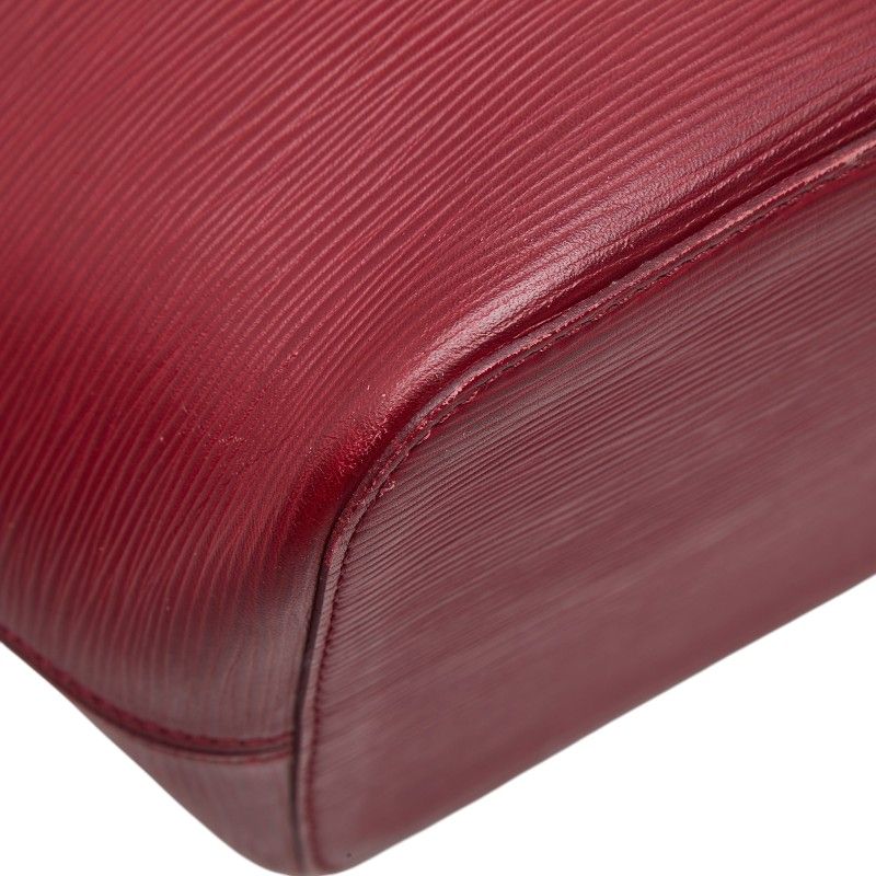 Louis Vuitton Epi Neverfull MM Tote Shoulder Bag Fuchsia Wine Red Leather