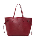Louis Vuitton Epi Neverfull MM Tote Shoulder Bag Fuchsia Wine Red Leather