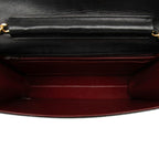 Chanel CC Logo Chain Flap Shoulder Bag Black Lambskin