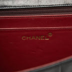 Chanel CC Logo Chain Flap Shoulder Bag Black Lambskin