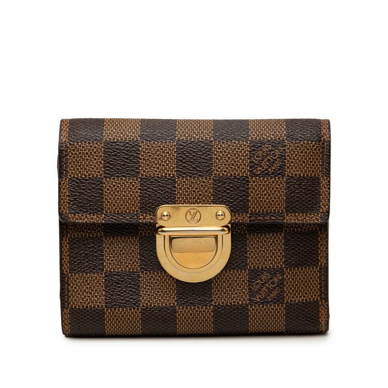 Louis Vuitton Damier Portefeuille Koala Trifold Wallet Brown Leather