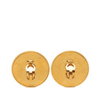 Chanel CC Logo Round Earrings Gold Plated