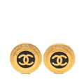 Chanel CC Logo Round Earrings Gold Plated