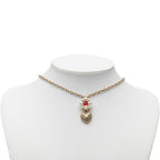 Chanel CC Logo Heart Flower Pendant Gold Plated Faux Pearl Stone
