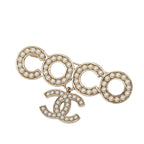 Chanel CC Logo Coco Brooch Gold Plated Faux Pearl