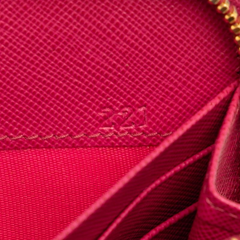 Prada Saffiano Zip Around Wallet Pink Leather