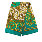 Hermes Carre 90 les Tuileries Roulis Park Scarf Green Gold Silk