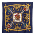Hermes Carre 90 Grand Uniforme Scarf Navy Multicolor Silk