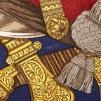 Hermes Carre 90 Grand Uniforme Scarf Navy Multicolor Silk