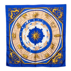 Hermes Carre 90 Dies Et Hore Astrology Scarf Blue Multicolor Silk