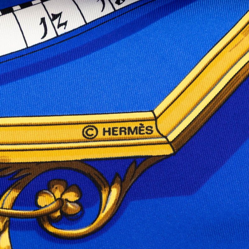 Hermes Carre 90 Dies Et Hore Astrology Scarf Blue Multicolor Silk