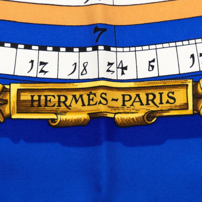 Hermes Carre 90 Dies Et Hore Astrology Scarf Blue Multicolor Silk