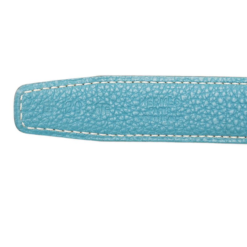 Hermes Constance 80 Black Blue Leather Belt