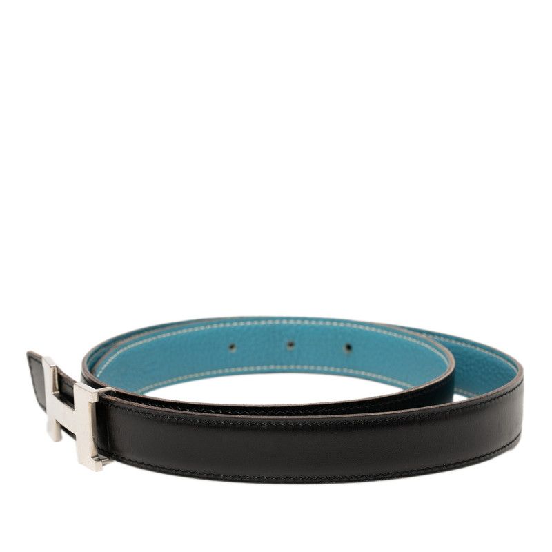 Hermes Constance 80 Black Blue Leather Belt