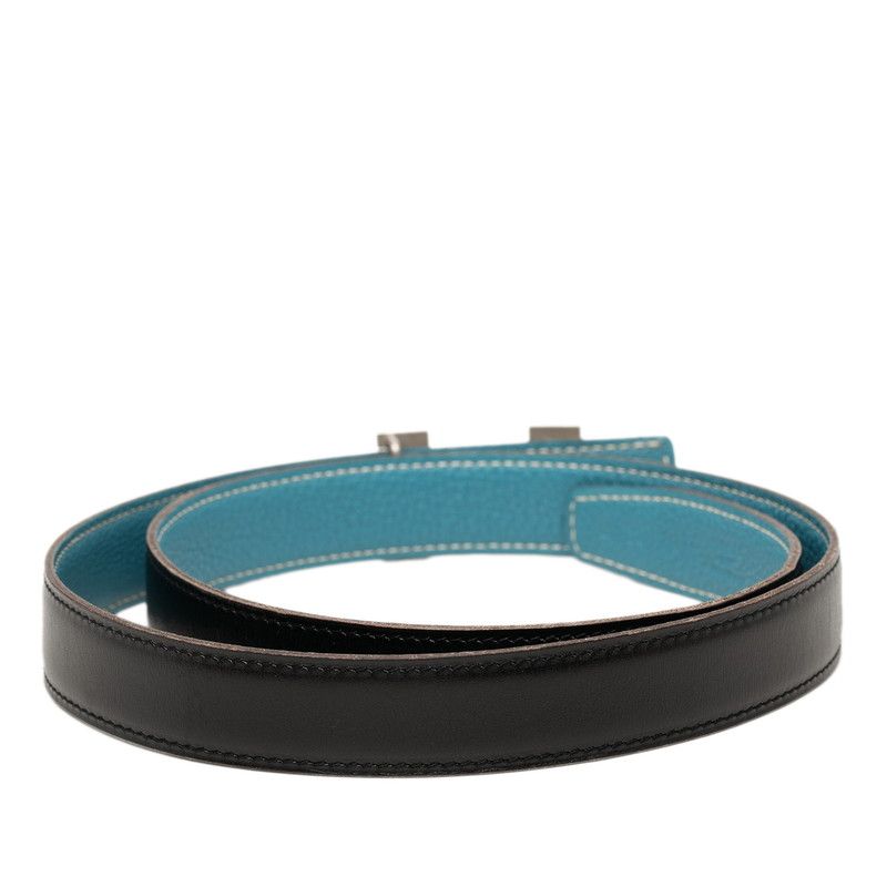 Hermes Constance 80 Black Blue Leather Belt