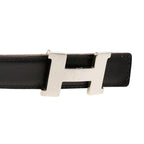 Hermes Constance 80 Black Blue Leather Belt
