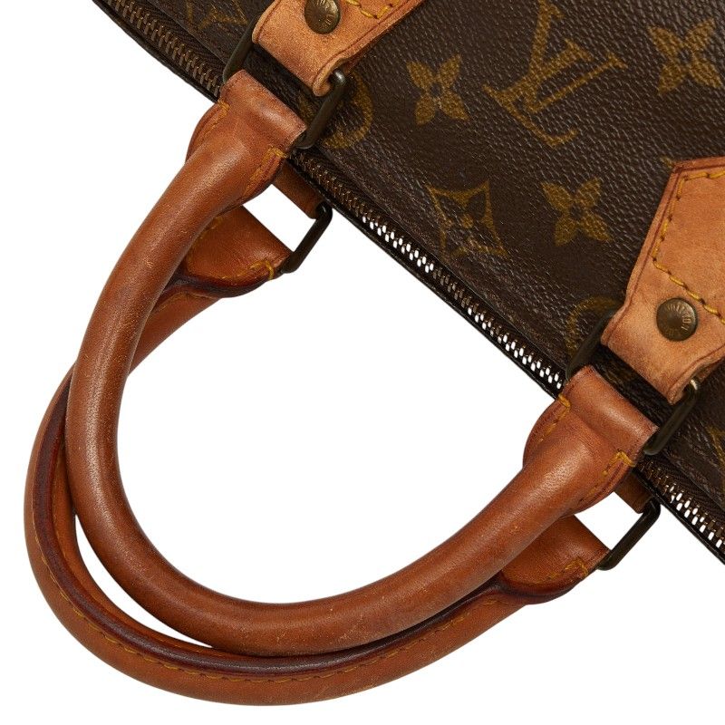 Louis Vuitton Monogram Speedy 25 Handbag Brown Leather