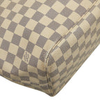 Louis Vuitton Damier Azur Neverfull MM Tote Bag White Leather