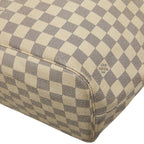 Louis Vuitton Damier Azur Neverfull MM Tote Bag White Leather