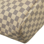 Louis Vuitton Damier Azur Neverfull MM Tote Bag White Leather
