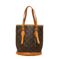 Louis Vuitton Monogram Bucket PM Shoulder Bag Brown Leather