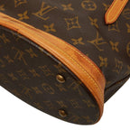 Louis Vuitton Monogram Bucket PM Shoulder Bag Brown Leather