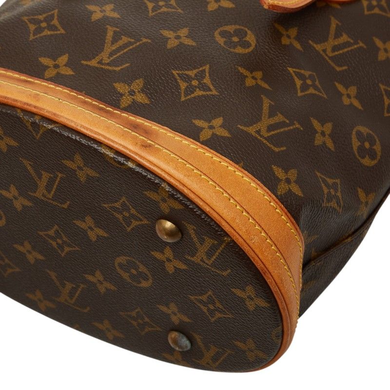 Louis Vuitton Monogram Bucket PM Shoulder Bag Brown Leather
