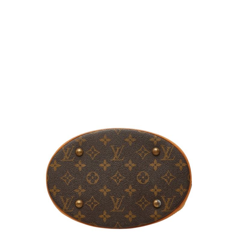 Louis Vuitton Monogram Bucket PM Shoulder Bag Brown Leather