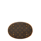 Louis Vuitton Monogram Bucket PM Shoulder Bag Brown Leather