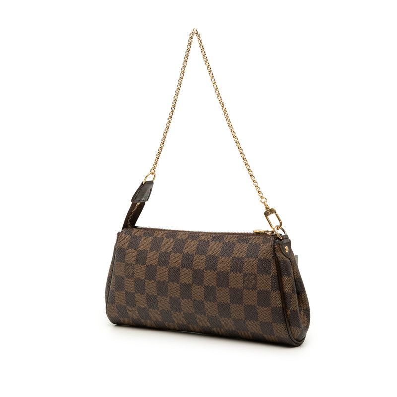 Louis Vuitton Damier Chain 2-Way Shoulder Bag Brown Leather