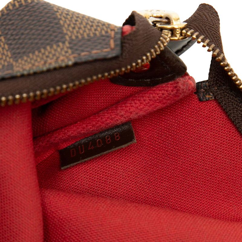 Louis Vuitton Damier Chain 2-Way Shoulder Bag Brown Leather