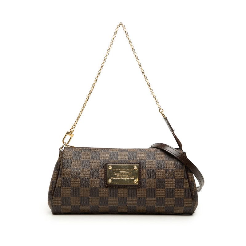 Louis Vuitton Damier Chain 2-Way Shoulder Bag Brown Leather