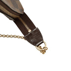 Louis Vuitton Damier Chain 2-Way Shoulder Bag Brown Leather
