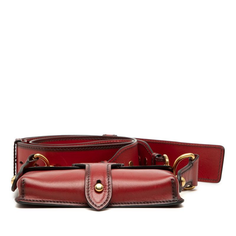 Dior D-bee Crossbody Shoulder Bag Red Leather