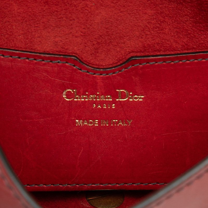 Dior D-bee Crossbody Shoulder Bag Red Leather
