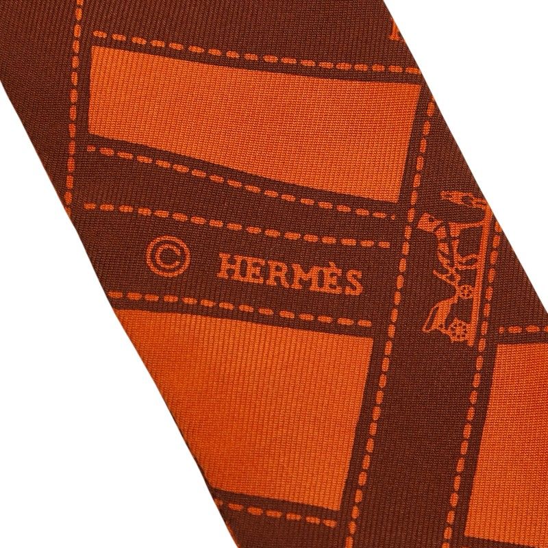 Hermes Twilly Bolduc Scarf Orange Silk
