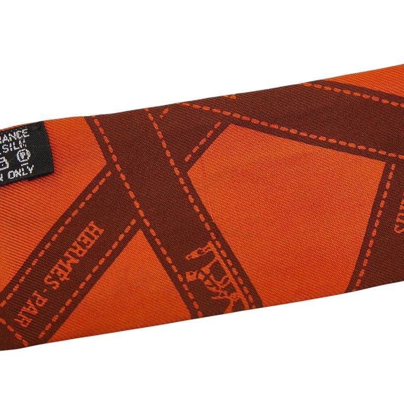 Hermes Twilly Bolduc Scarf Orange Silk