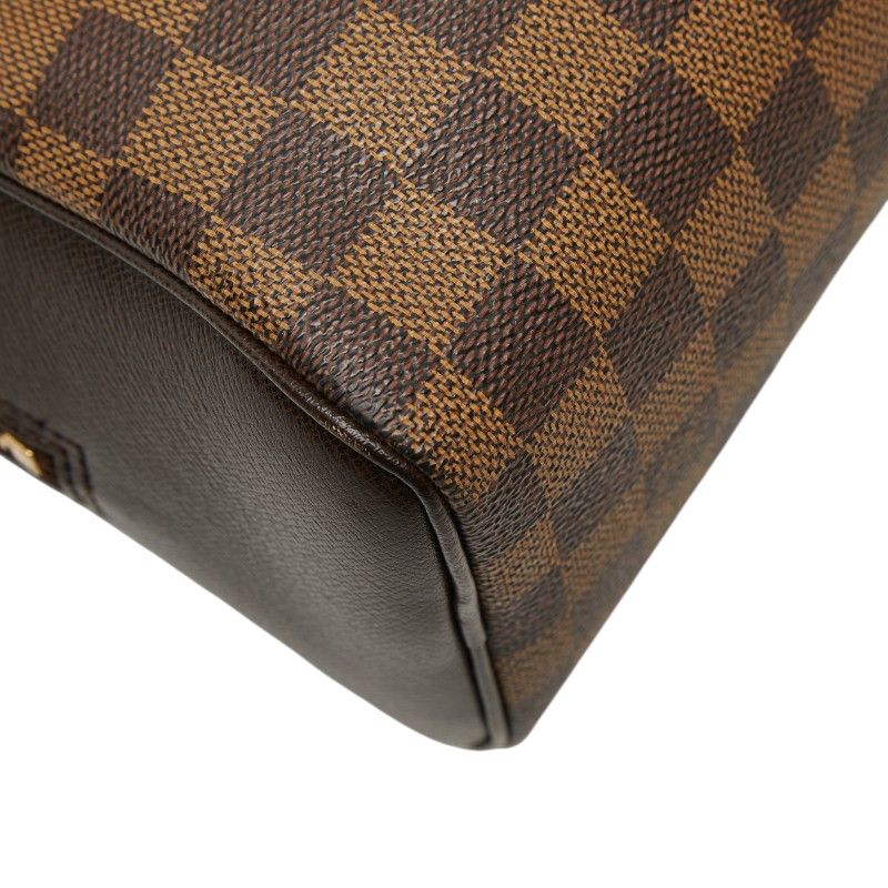 Louis Vuitton Damier Brera Handbag Brown Leather