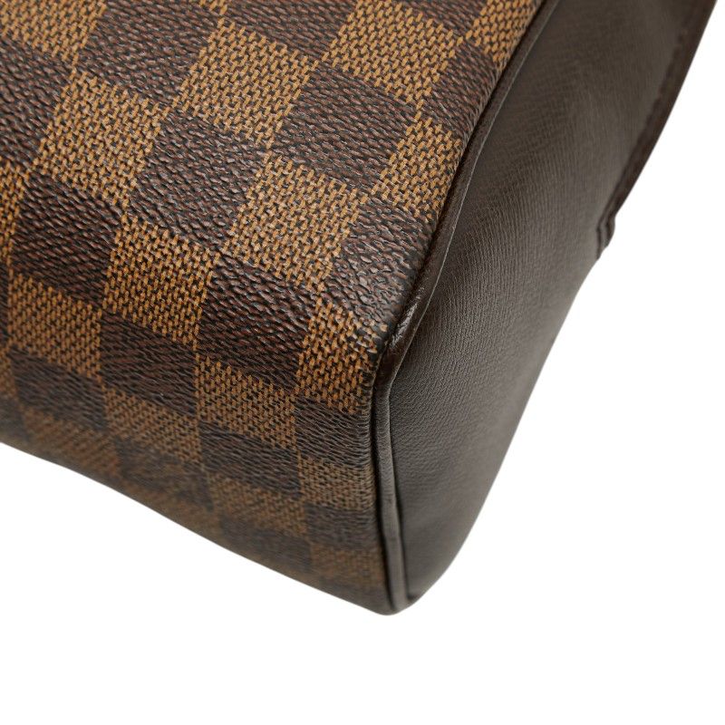Louis Vuitton Damier Brera Handbag Brown Leather