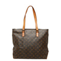 Louis Vuitton Monogram Cabas Mezzo Tote Shoulder Bag Brown Leather