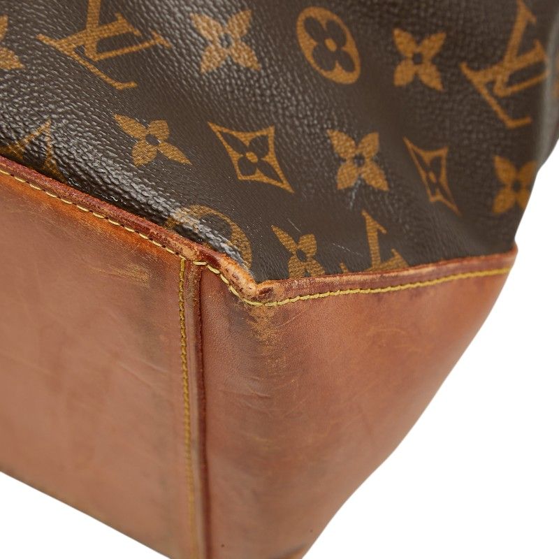 Louis Vuitton Monogram Cabas Mezzo Tote Shoulder Bag Brown Leather