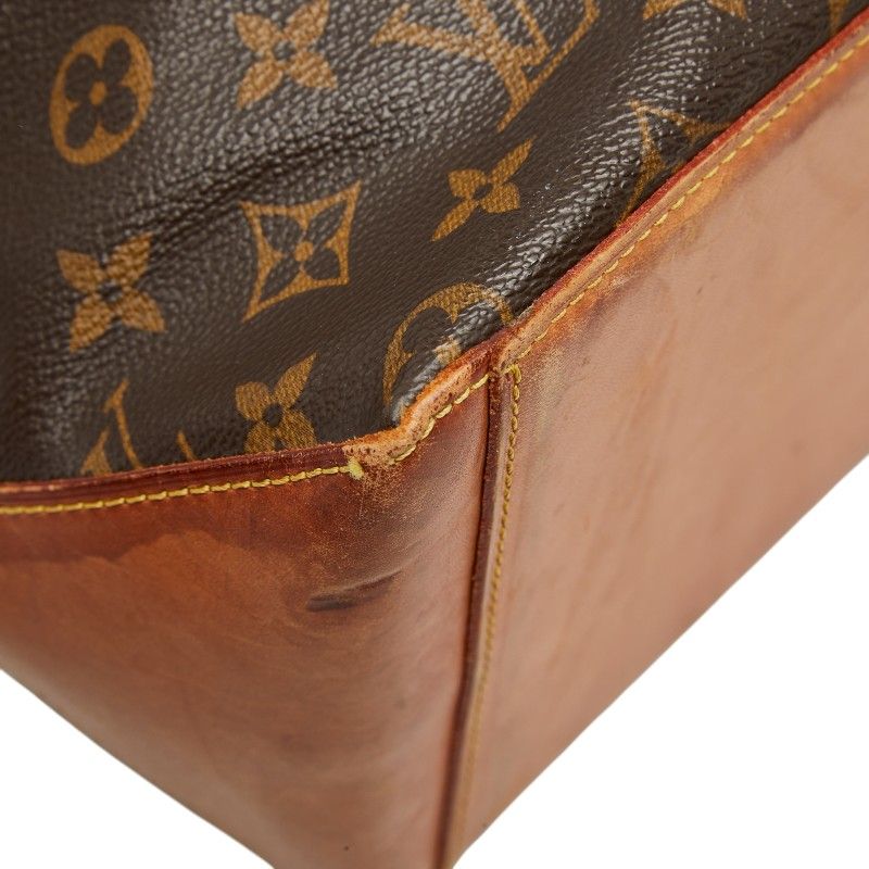 Louis Vuitton Monogram Cabas Mezzo Tote Shoulder Bag Brown Leather