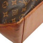 Louis Vuitton Monogram Cabas Mezzo Tote Shoulder Bag Brown Leather