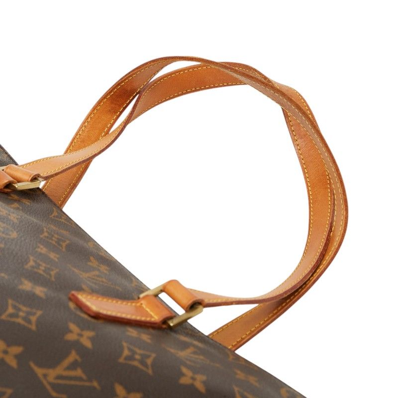 Louis Vuitton Monogram Cabas Mezzo Tote Shoulder Bag Brown Leather