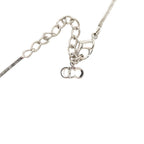 Dior Trotter Plate Necklace Silver Red Metal