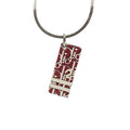 Dior Trotter Plate Necklace Silver Red Metal