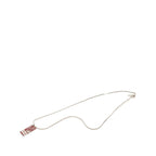 Dior Trotter Plate Necklace Silver Red Metal
